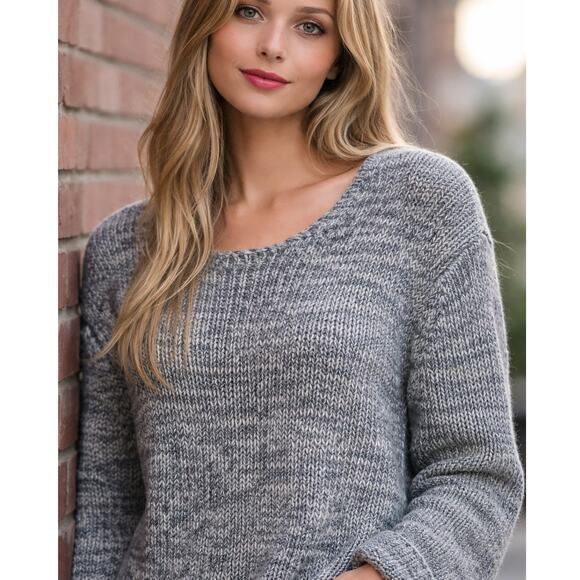 Tommy Bahama Sweaters - Tommy Bahama Jeans Sweater Marled Gray Oversized Women XL Wool Acrylic Knit